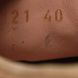 Pre Owned Louis Vuitton Size 40 Beige Nubuck Leather Brogue Low Top Sneakers