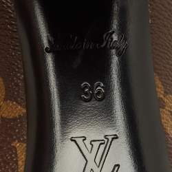 Pre Owned حذاء كعب عالي لوي فيتون \"مادلين\" كانفاس مونوغرامي بني مقاس 37.5