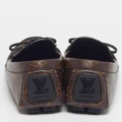 Pre Owned حذاء لوفرز لوي فيتون غلوريا جلد ونقشة دامييه إبني بني/أسود مقاس 40