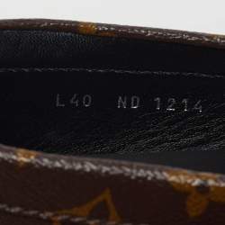 Pre Owned حذاء لوفرز لوي فيتون غلوريا جلد ونقشة دامييه إبني بني/أسود مقاس 40
