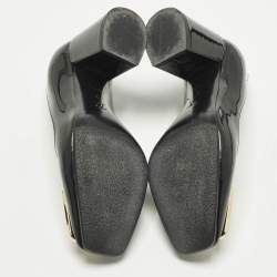 مملوكة مسبقًا حذاء كعب عالي لوي فيتون مادلين جلد لامع أسود بكعب عريض  مقاس 39