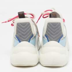 Pre Owned حذاء رياضي لويس فيتون قماش شبك أبيض ومونوجرام أرشلايت مقاس 37