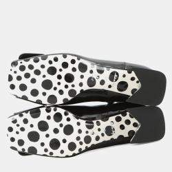 Pre Owned Louis Vuitton Lv X Yk Short Boots Noir/White Patent Leather Plastic Infinity Dot Size 36