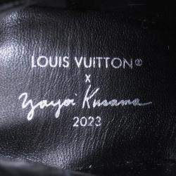 Pre Owned Louis Vuitton Lv X Yk Short Boots Noir/White Patent Leather Plastic Infinity Dot Size 36