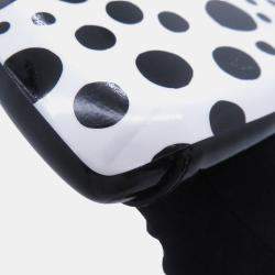 Pre Owned Louis Vuitton Lv X Yk Short Boots Noir/White Patent Leather Plastic Infinity Dot Size 36