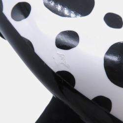 Pre Owned Louis Vuitton Lv X Yk Short Boots Noir/White Patent Leather Plastic Infinity Dot Size 36