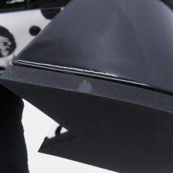 Pre Owned Louis Vuitton Lv X Yk Short Boots Noir/White Patent Leather Plastic Infinity Dot Size 36