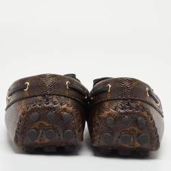 Pre Owned حذاء فلات لوفرز لوي فيتون غلوريا جلد أسود نقشة مونوغرامية مقاس 40