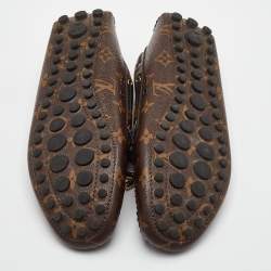 Pre Owned حذاء فلات لوفرز لوي فيتون غلوريا جلد أسود نقشة مونوغرامية مقاس 40