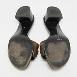 مملوكة مسبقًا Louis Vuitton Lock It Size 39 Brown Monogram Canvas Slide Sandals