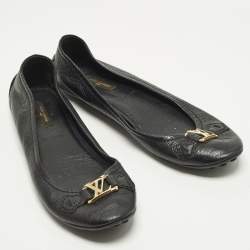 مملوكة مسبقًا Louis Vuitton Oxford Size 38.5 Black Leather Ballet Flats