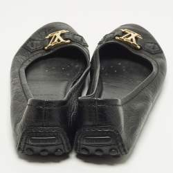 مملوكة مسبقًا Louis Vuitton Oxford Size 38.5 Black Leather Ballet Flats