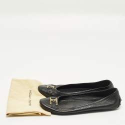 مملوكة مسبقًا Louis Vuitton Oxford Size 38.5 Black Leather Ballet Flats
