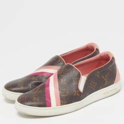 Pre Owned Louis Vuitton Frontrow Size 40 Multicolor Monogram Canvas and Leather Low Top Sneakers