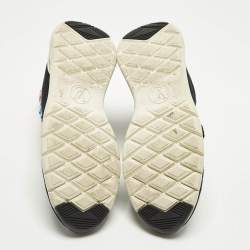 مملوكة مسبقًا Louis Vuitton Size 40 Black Knit Fabric Star Patch Sock High Top Sneakers