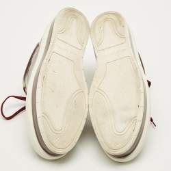 Pre Owned Louis Vuitton Size 40 Burgundy Patent Leather Lace Up Platform Sneakers