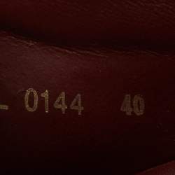 Pre Owned Louis Vuitton Size 40 Burgundy Patent Leather Lace Up Platform Sneakers