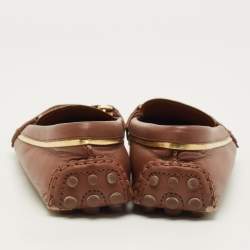 Pre Owned Louis Vuitton Oxford Size 38 Brown Leather Loafers