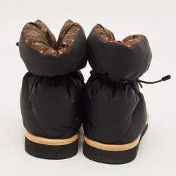Pre Owned Louis Vuitton Pillow Size 36 Black/Green Nylon Ankle Length Boots