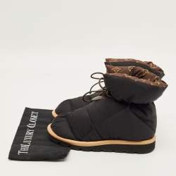 Pre Owned Louis Vuitton Pillow Size 36 Black/Green Nylon Ankle Length Boots
