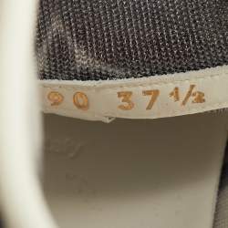 Pre Owned Louis Vuitton Stellar Size 37.5 White Leather and Monogram Mesh High Top Sneakers