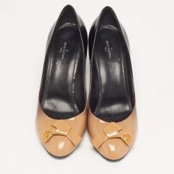 Pre Owned Louis Vuitton Fiance Size 39 Beige/Brown Patent Leather Pumps