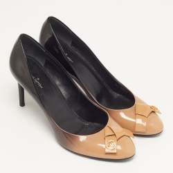 Pre Owned Louis Vuitton Fiance Size 39 Beige/Brown Patent Leather Pumps