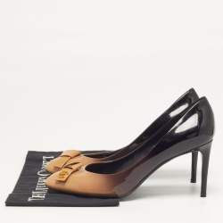 Pre Owned Louis Vuitton Fiance Size 39 Beige/Brown Patent Leather Pumps