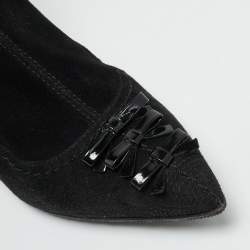 مملوكة مسبقًا Louis Vuitton Size 34.5 Black Suede Knee Length Boots