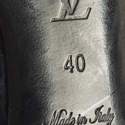 Pre Owned Louis Vuitton Madeleine Size 40 Black Patent Leather Block Heel Pumps