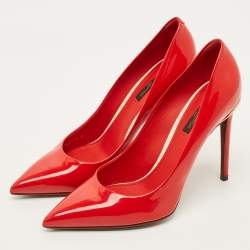 Pre Owned Louis Vuitton Eyeline Size 39 Red Patent Leather Pumps