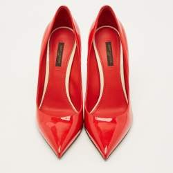 Pre Owned Louis Vuitton Eyeline Size 39 Red Patent Leather Pumps