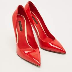 Pre Owned Louis Vuitton Eyeline Size 39 Red Patent Leather Pumps