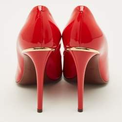 Pre Owned Louis Vuitton Eyeline Size 39 Red Patent Leather Pumps