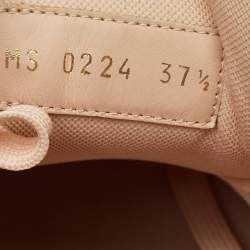 Pre Owned Louis Vuitton LV Trainer Size 37.5 Cream Pink/White Leather and Nubuck Leather Low Top Sneakers