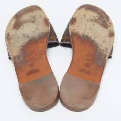 مملوكة مسبقًا Louis Vuitton Lock It Size 39 Brown Monogram Coated Canvas Flat Slides