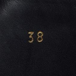 Pre Owned حذاء بوت منتصف ساق لوي فيتون "رواد تريب" مطوي جلد مونوغرامي بارز أسود مقاس 36