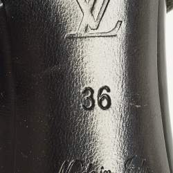 Pre Owned Louis Vuitton Unchain Size 36 Black Leather Ankle Strap Sandals