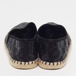 Pre Owned Louis Vuitton Size 37.5 Navy Blue Mesh And Sequins Slip On Espadrille Flats