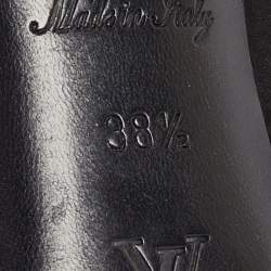 Pre Owned Louis Vuitton Size 38.5 Black Satin Mules