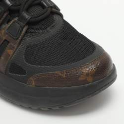 Pre Owned Louis Vuitton Archlight Size 38.5 Black Mesh and Monogram Canvas Sneakers 
