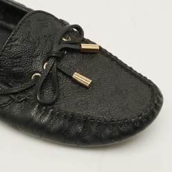 Pre Owned Louis Vuitton Gloria Size 38.5 Black Leather Loafers