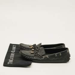 Pre Owned Louis Vuitton Gloria Size 38.5 Black Leather Loafers