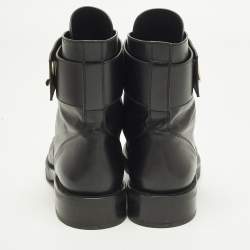 Pre Owned Louis Vuitton Wonderland Ranger Size 38.5 Black Leather Combat Boots