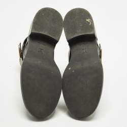 Pre Owned Louis Vuitton Wonderland Ranger Size 38.5 Black Leather Combat Boots