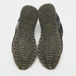 مملوكة مسبقًا Louis Vuitton Run Away Size 36.5 Black/Brown Monogram Canvas and Suede Lace Up Sneakers