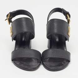 Pre Owned Louis Vuitton Horizon Size 36 Black Leather Ankle Strap Sandals