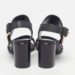 Pre Owned Louis Vuitton Horizon Size 36 Black Leather Ankle Strap Sandals