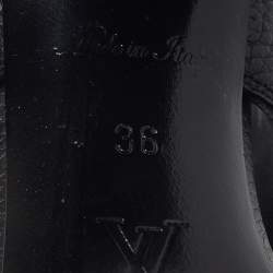 Pre Owned Louis Vuitton Horizon Size 36 Black Leather Ankle Strap Sandals