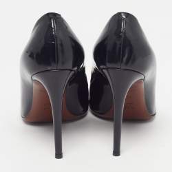 Pre Owned حذاء كعب عالى لوى فيتون كوب جلد لامع أسود مقاس 39